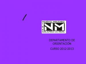 DEPARTAMENTO DE ORIENTACIN CURSO 2012 2013 v ESTRUCTURA