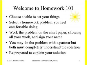 Homework 101