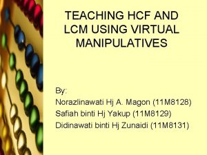 How to teach hcf and lcm