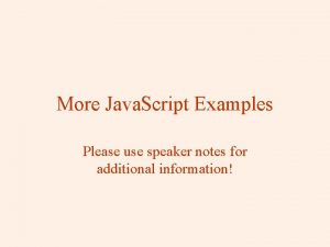 Speaker notes examples