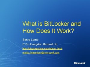 What is bit locker