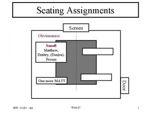 Seating Assignments Screen Obviousness Sanofi Matthew Dmitry Denise