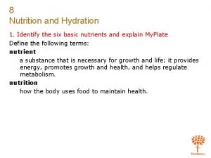 Chapter 8 nutrition and hydration