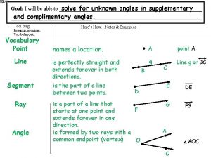 solve for unknown angles in supplementary and complimentary