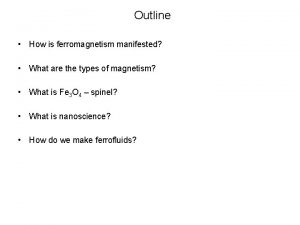 Paramagnetic vs ferromagnetic