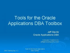 Oracle dba tools