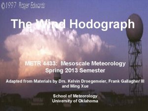 The Wind Hodograph METR 4433 Mesoscale Meteorology Spring
