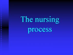 The nursing process Process is a method of