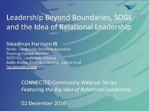 Leadership Beyond Boundaries SOGI and the Idea of