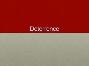 Specific deterrence