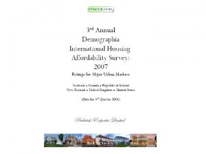 Demographia international housing affordability survey