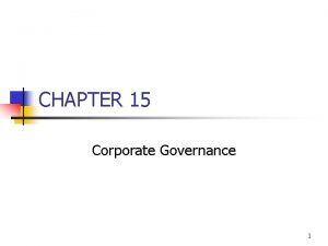 Potential problems in corporate governance