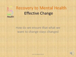 Steps to mental health recovery