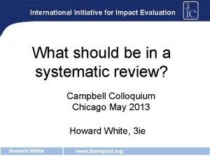 International initiative for impact evaluation