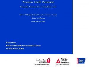 Preventive Health Partnership Everyday Choices For A Healthier