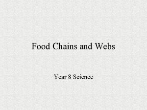 Food Chains and Webs Year 8 Science Producers