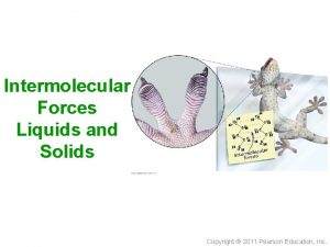 Intermolecular Forces Liquids and Solids Copyright 2011 Pearson