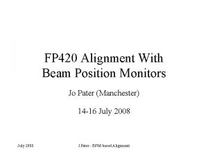 FP 420 Alignment With Beam Position Monitors Jo