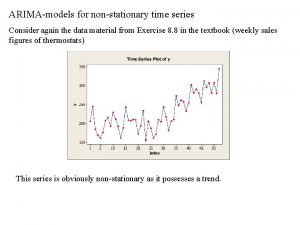 ARIMAmodels for nonstationary time series Consider again the