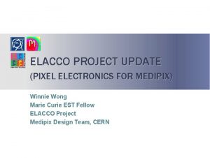 ELACCO PROJECT UPDATE PIXEL ELECTRONICS FOR MEDIPIX Winnie