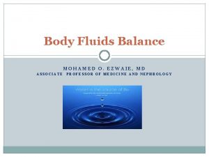 Fluid distribution in body