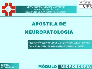 UNIVERSIDADE FEDERAL DO PARAN HOSPITAL DE CLNICAS DISCIPLINA