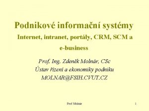 Podnikov informan systmy Internet intranet portly CRM SCM