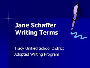 Jane schaffer writing program