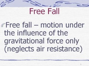 Free fall acceleration