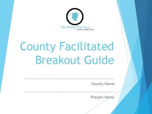 County Facilitated Breakout Guide County Name Project Name