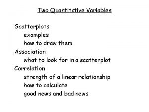 Two Quantitative Variables Scatterplots examples how to draw