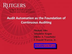 Continuous auditing automation