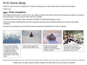 S 12 Home Study Whilst you are off