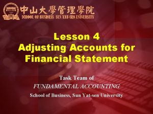 Adjusting the accounts