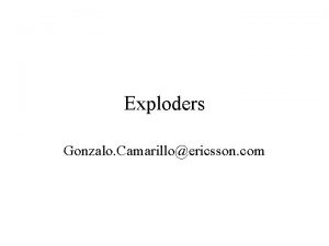 Exploders Gonzalo Camarilloericsson com Outline Security Considerations URI