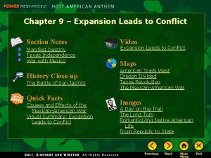 Chapter 9 Expansion Leads to Conflict Section Notes