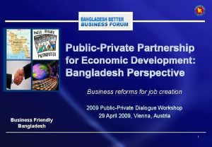 PublicPrivate Partnership for Economic Development Bangladesh Perspective Business