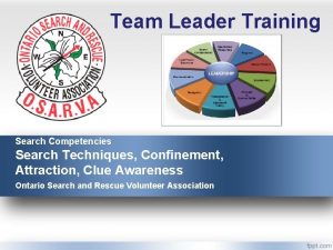 Team Leader Training Search Competencies Search Techniques Confinement