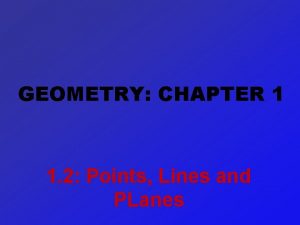 Geometry chapter 1 points lines and planes