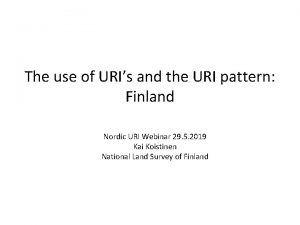 The use of URIs and the URI pattern