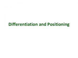 People differentiation