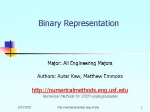 Binary Representation Major All Engineering Majors Authors Autar