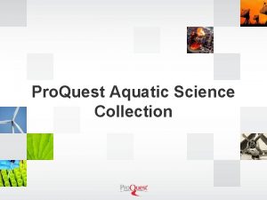Pro Quest Aquatic Science Collection Agenda Pro Quests