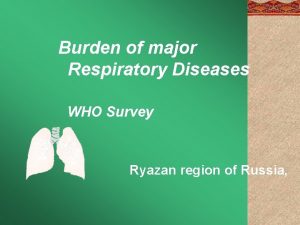 Burden of major Respiratory Diseases WHO Survey Ryazan