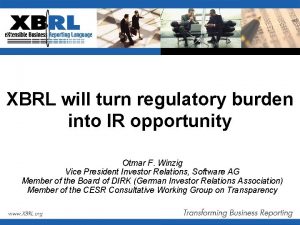 XBRL will turn regulatory burden into IR opportunity