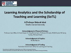 Learning Analytics and the Scholarship of Teaching and