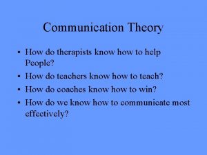 Communication theory