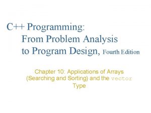 C Programming From Problem Analysis to Program Design