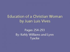 The education of a christian woman