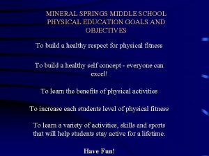Mineral springs middle